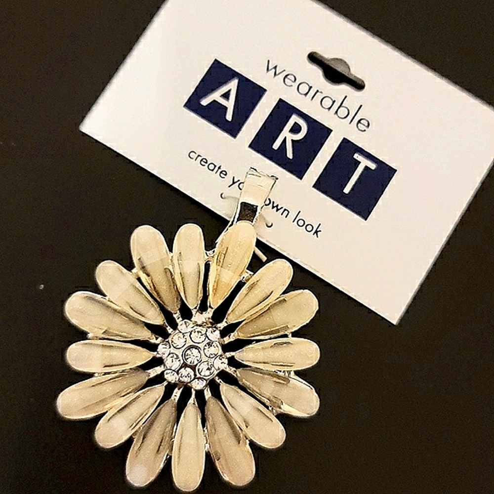 Wearable Art | White Flower Pendant- NWT
